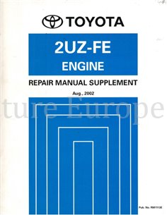 2002 TOYOTA LANDCRUISER 2UZ-FE MOTOR (SUPPLEMENT) WERKPLAATSHANDBOEK ENGELS