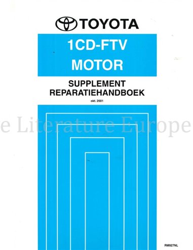 2001 TOYOTA COROLLA VERSO 1CD-FTV MOTOR WERKSTATTHANDBUCH NIEDERLÄNDISCH