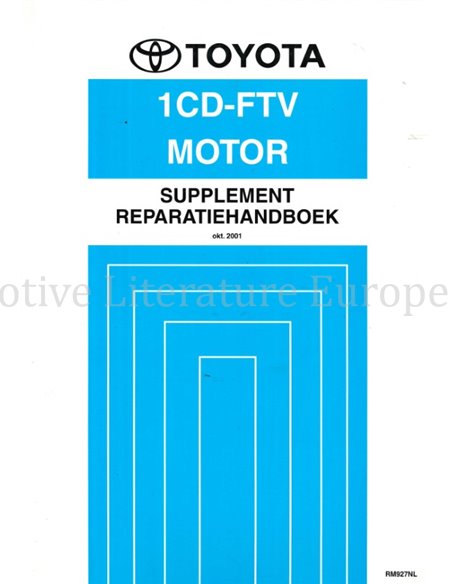 2001 TOYOTA COROLLA VERSO 1CD-FTV MOTOR WERKSTATTHANDBUCH NIEDERLÄNDISCH