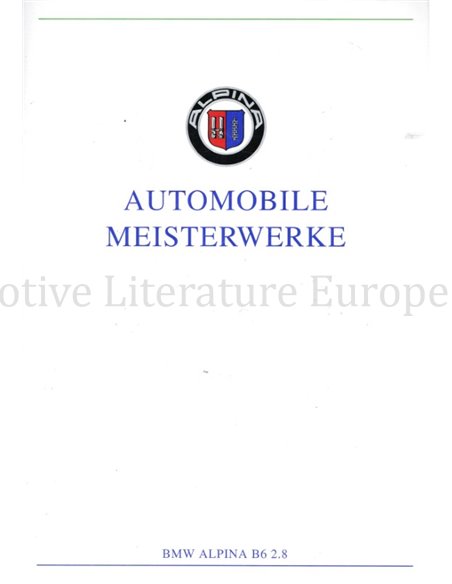 1991 BMW ALPINA B6 2.8 BROCHURE DUITS
