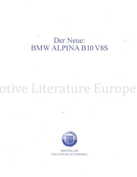 2002 BMW ALPINA PROGRAMM PROSPEKT DEUTSCH