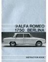 1969 ALFA ROMEO 1750 BERLINA INSTRUCTIEBOEKJE ENGELS