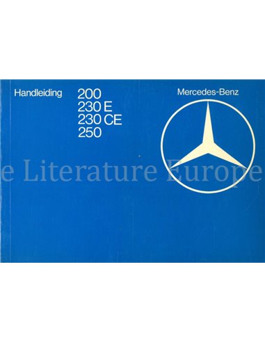 1981 MERCEDES BENZ E KLASSE BETRIEBSANLEITUNG NIEDERLÄNDISCH