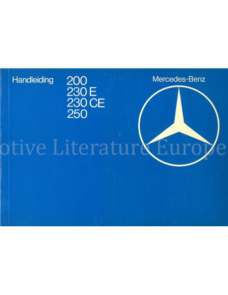 1981 MERCEDES BENZ E KLASSE BETRIEBSANLEITUNG NIEDERLÄNDISCH