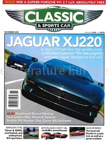 2003 CLASSIC AND SPORTSCAR MAGAZIN NOVEMBER ENGLISCH