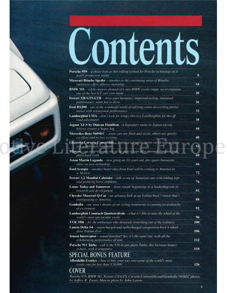 1986 ROAD AND TRACK PRESENTS EXOTIC CARS NR.4, MAGAZIN ENGLISCH