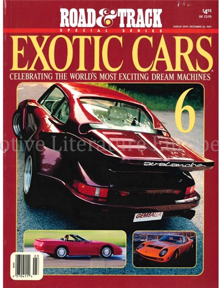 1987 ROAD AND TRACK SPECIAL SERIES EXOTIC CARS NR.6, MAGAZIN ENGLISCH