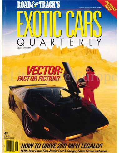1990 ROAD AND TRACK EXOTIC CARS QUARTERLY VOL.1, NR.1, MAGAZINE ENGLISH