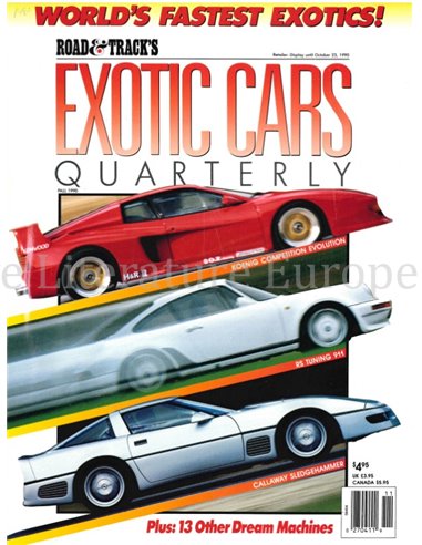 1990 ROAD AND TRACK EXOTIC CARS QUARTERLY VOL.1, NR.3, MAGAZIN ENGLISCH