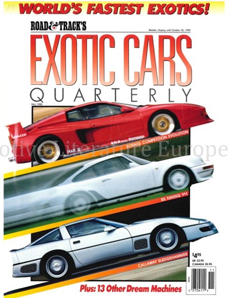 1990 ROAD AND TRACK EXOTIC CARS QUARTERLY VOL.1, NR.3, MAGAZINE ENGELS