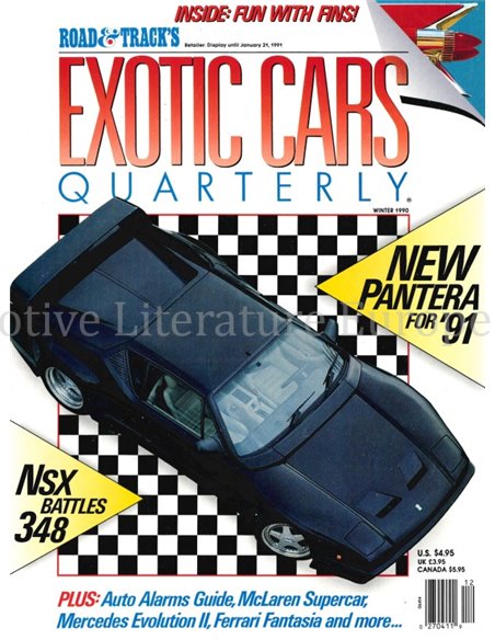 1990 ROAD AND TRACK EXOTIC CARS QUARTERLY VOL.1, NR.4 (WINTER 1990), MAGAZINE ENGELS