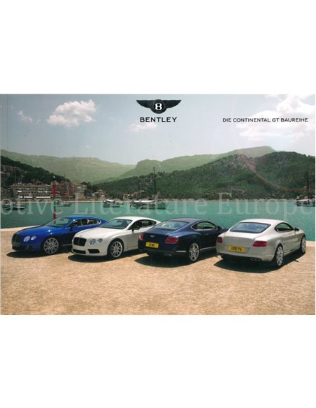 2013 BENTLEY CONTINENTAL GT PROGRAMMA BROCHURE DUITS