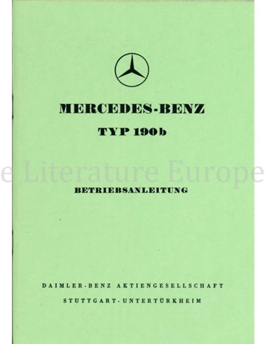 1959 MERCEDES BENZ 190B INSTRUCTIEBOEKJE DUITS
