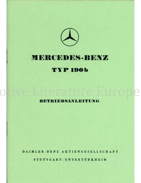 1958 MERCEDES BENZ 190B OWNERS MANUAL GERMAN