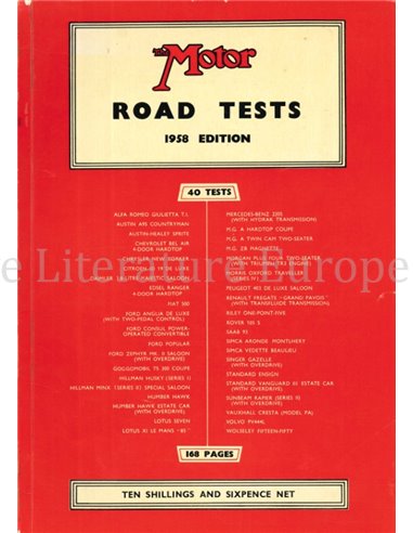 THE MOTOR, ROAD TESTS, 1958 EDITION
