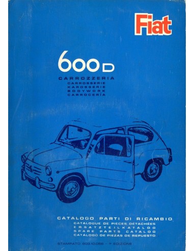 1964 FIAT 600 D CARROSSERIE ONDERDELENHANDBOEK 