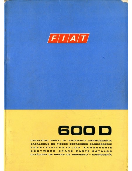 1970 FIAT 600 D CARROSSERIE ONDERDELENHANDBOEK 