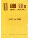 1963 FIAT 600 / 600D SEDAN & MULTIPLA WERKPLAATSHANDBOEK ENGELS