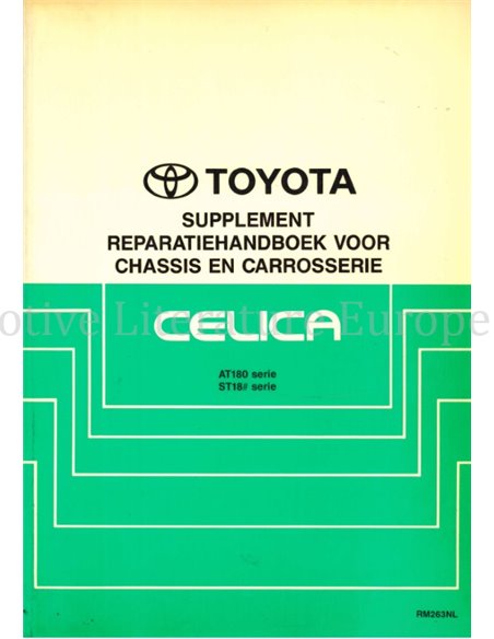 1992 TOYOTA CELICA CHASSIS & CARROSSERIE (SUPPLEMENT) WERKPLAATSHANDBOEK NEDERLANDS