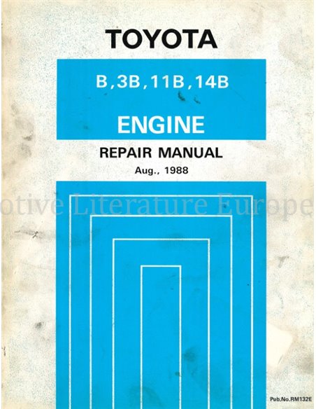 1988 TOYOTA LAND CRUISER | DYNA | COASTER | B | 3B | 11B | 14B ENGINE REPAIR MANUAL DUTCH
