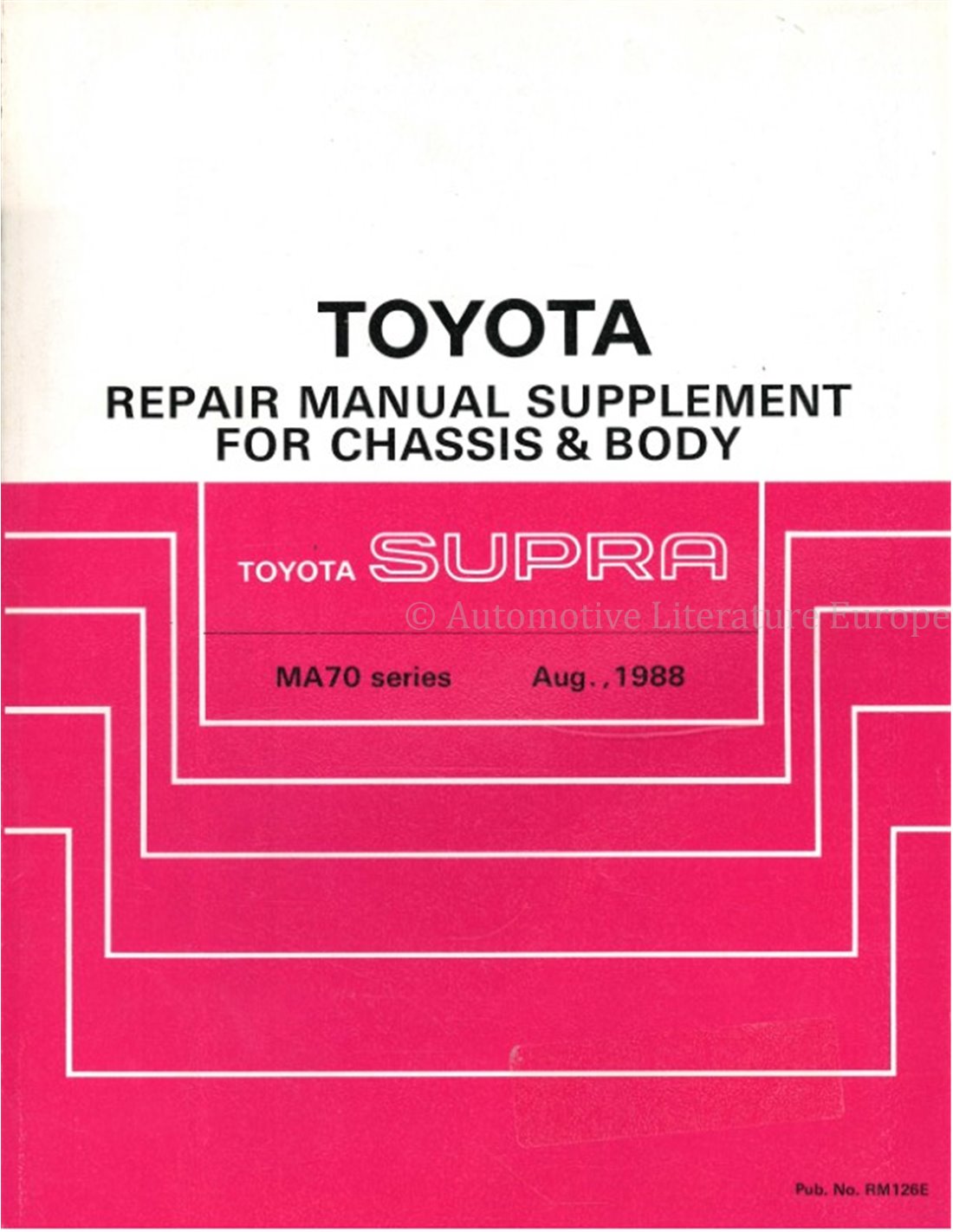 1988 TOYOTA SUPRA CHASSIS & BODY (SUPPLEMENT) MANUAL ENGLISH