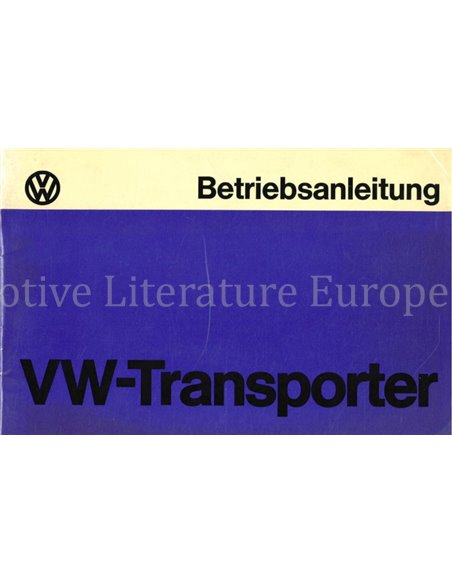 1977 VOLKSWAGEN TRANSPORTER INSTRUCTIEBOEKJE DUITS