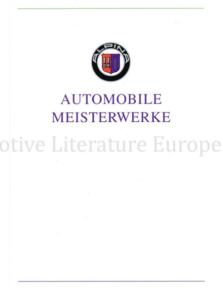 1994 BMW ALPINA RANGE BROCHURE ENGLISH