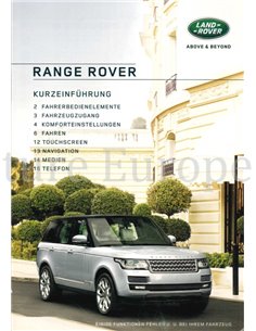 2016 RANGE ROVER BETRIEBSANLEITUNG DEUTSCH 2