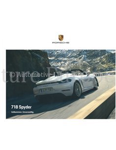 2020 PORSCHE 718 SPYDER HARDBACK BROCHURE GERMAN