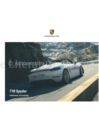 2020 PORSCHE 718 SPYDER HARDCOVER PROSPEKT DEUTSCH