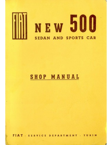1960 FIAT 500 SEDAN & SPORT CAR WERKPLAATSHANDBOEK ENGELS