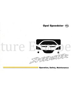 2001 OPEL SPEEDSTER BETRIEBSANLEITUNG ENGLISCH