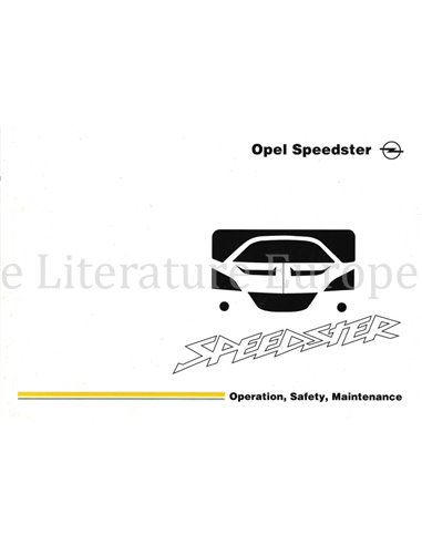 2001 OPEL SPEEDSTER INSTRUCTIEBOEKJE ENGELS