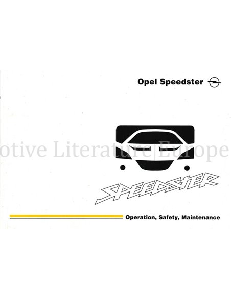 2001 OPEL SPEEDSTER BETRIEBSANLEITUNG ENGLISCH