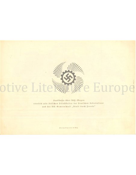 1938 KDF WAGEN BROCHURE DUITS