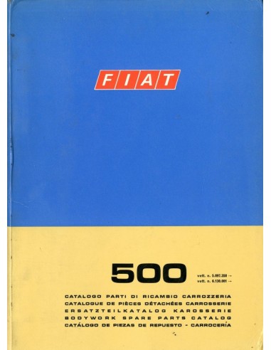 1972 FIAT 500 CARROSSERIE ONDERDELENHANDBOEK 