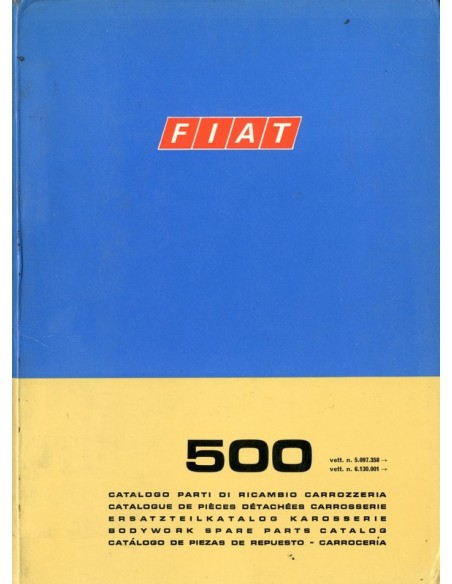 1972 FIAT 500 CARROSSERIE ONDERDELENHANDBOEK 
