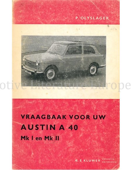 1958 - 1965 AUSTIN A 40 Mk I & Mk II, VRAAGBAAK NEDERLANDS