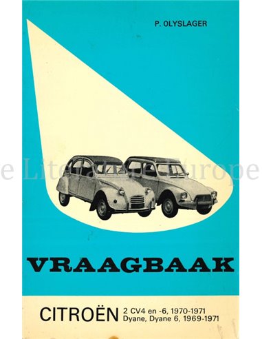 1969 - 1971 CITROËN 2 CV4  EN -6, DYANE, DYANE 6 REPARATURANLEITUNG NIEDERLÄNDISCH