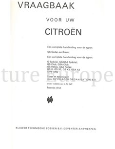1978 - 1982 CITROËN GS | GSA REPAIR MANUAL DUTCH 2