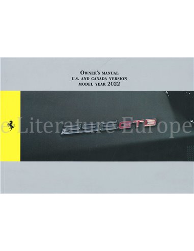 2022 FERRARI 296 GTB INSTRUCTIEBOEKJE ENGELS (US)