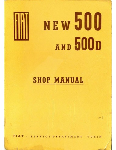 1963 FIAT 500 & 500 D WERKPLAATSHANDBOEK ENGELS