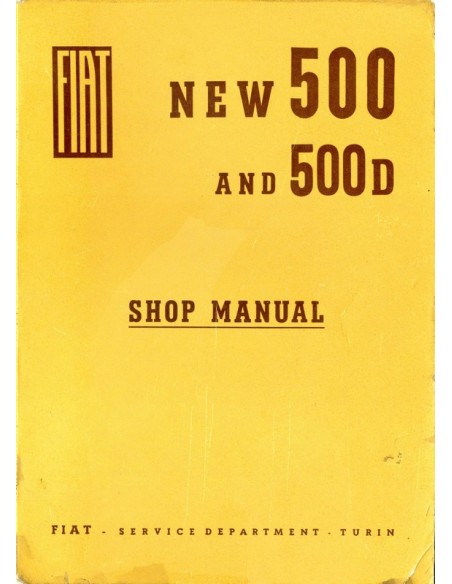 1963 FIAT 500 & 500 D WERKPLAATSHANDBOEK ENGELS