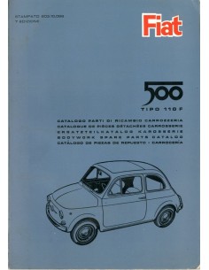 1965 FIAT 500 TIPO 110F CARROSSERIE ONDERDELENHANDBOEK 