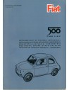 1965 FIAT 500 TIPO 110F CARROSSERIE ONDERDELENHANDBOEK 