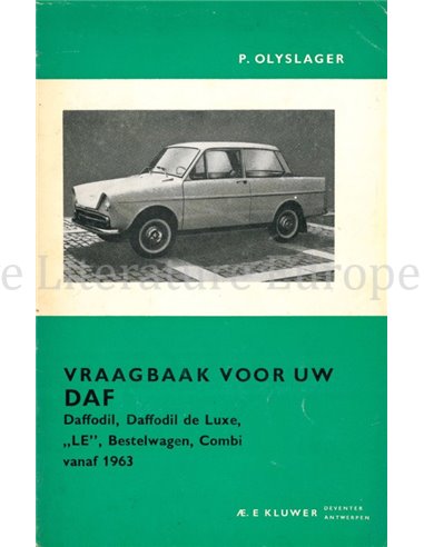  1963 DAF, DAFFODIL, LE, BESTELWAGEN, COMBI, REPAIR MANUAL DUTCH 
