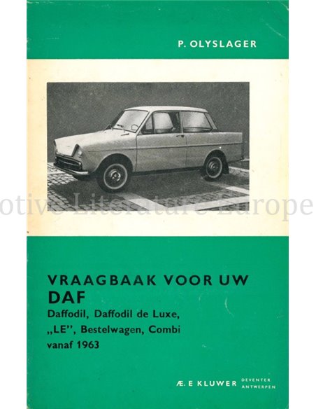  1963 DAF, DAFFODIL, LE, BESTELWAGEN, COMBI, REPARATURANLEITUNG NIEDERLÄNDISCH (AB 1963)
