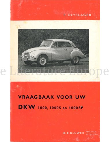 1958 - 1963 DKW (AUTO UNION) 1000 | 1000S | 1000SP REPARATURANLEITUNG NIEDERLÄNDISCH