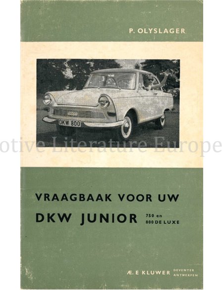 1957 - 1962 DKW JUNIOR 750 | 800 DE LUXE REPARATURANLEITUNG NIEDERLÄNDISCH
