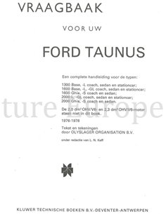 1976 - 1978 FORD TAUNUS 1300 | 1600 | 2000, REPARATURANLEITUNG 2